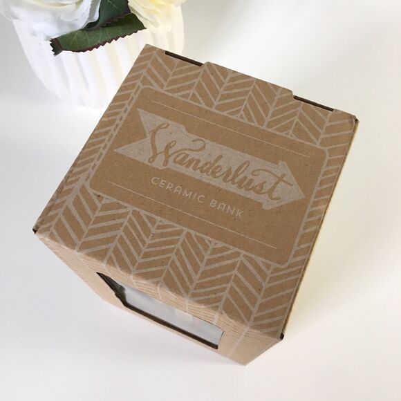 About Face Designs Wanderlust "Dream Big" Ceramic Bank 4.75" NIB - Picture 3 of 9